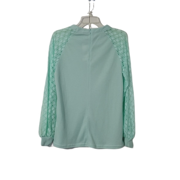 NWT Miholl Women's M Waffle Knit Top Aqua Green - Picture 3 of 15